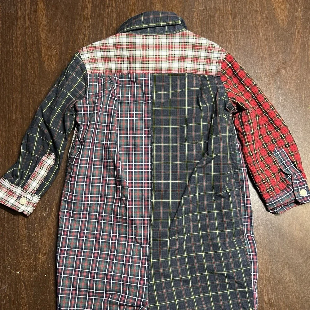 Ralph Lauren‎ Unisex Size 9M Patchwork Plaid One-Piece Romper Lined EUC